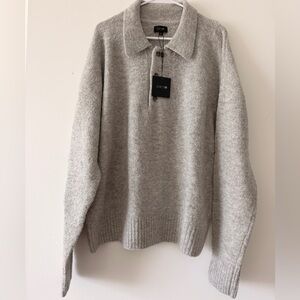 Joe’s Men Polo Sweater Merino Heather Gray Size Large